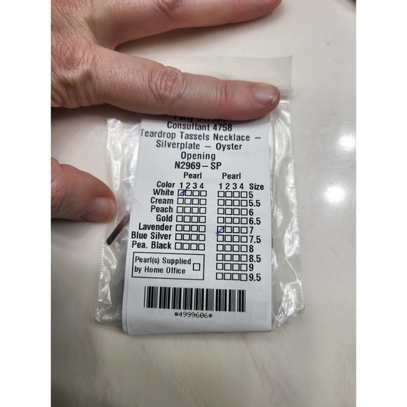 RARE Vantel Pearls Silver Teardrop Tassel Necklace White 7 - Picture 2 of 3